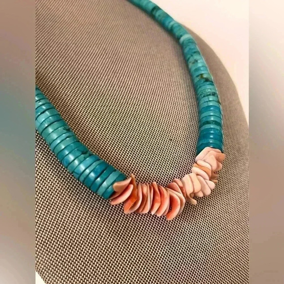 Vintage Jacla jocla Pueblo reishi Turquoise Navajo native american Necklace 74g - Picture 13 of 15